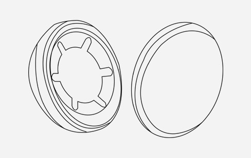 Fissatori a corona con cappuccio bordato