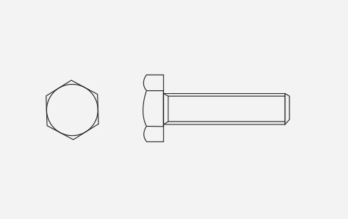 Testa esagonale passo fine (TE) tutto filetto